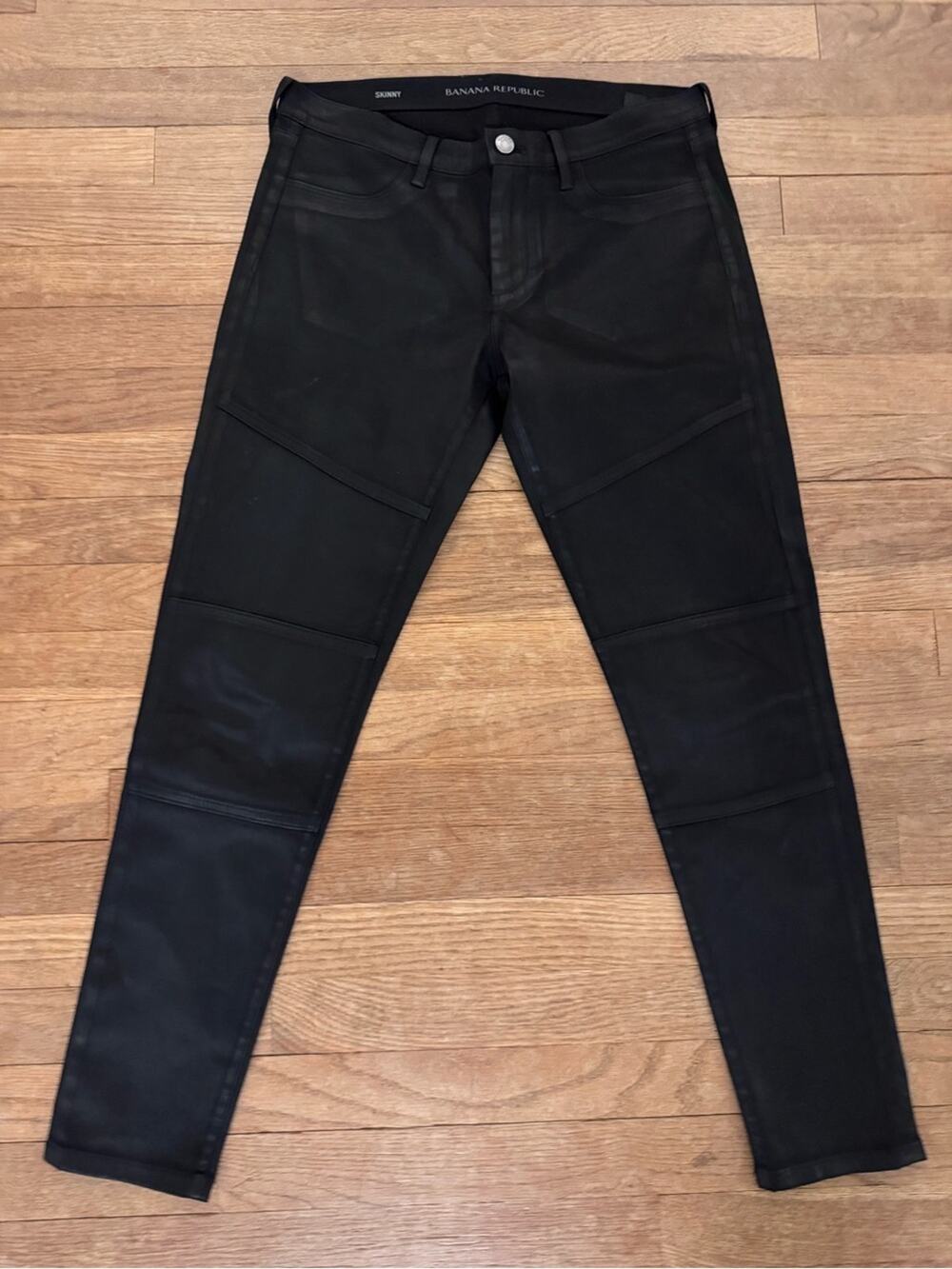 Banana Republic Black Coated Skinny Pants - Size 28 (Waist measures 30")
 b70
